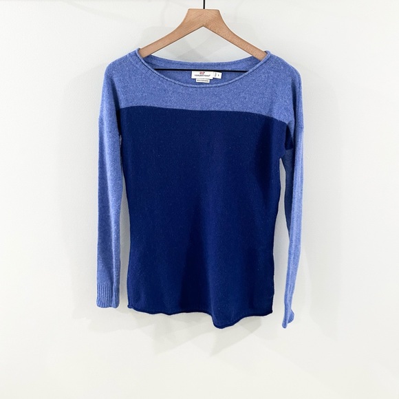 Vineyard Vines Cashmere Blend Two Tone Sweater Blue Size Small - Picture 2 of 6